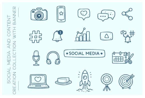 Download Social Media and Content Creation Doodle - Premium Resources