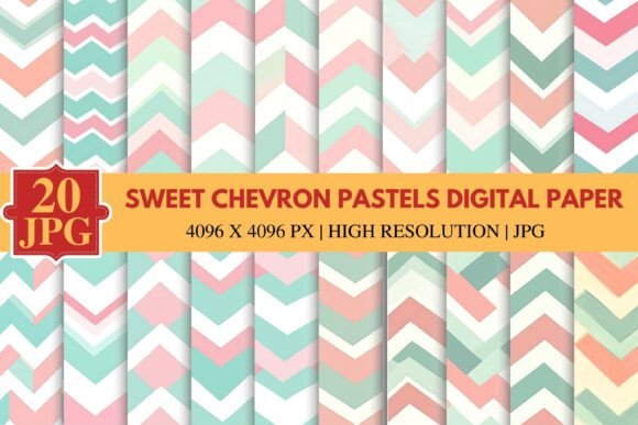 Download Sweet Chevron Pastels Digital Paper - Pastels Collection