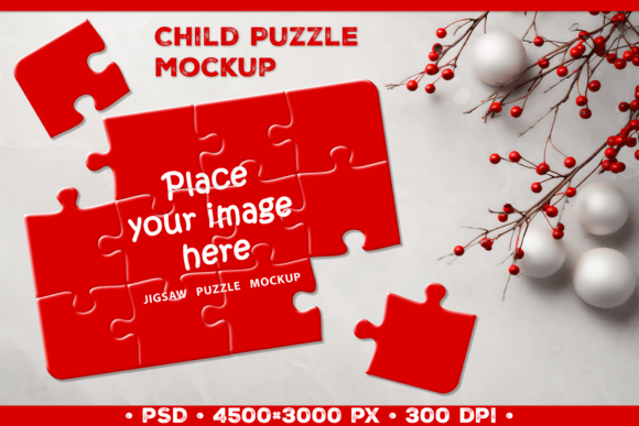 Download Christmas Jigsaw Puzzle Mockup Template - Puzzle mockup Collection