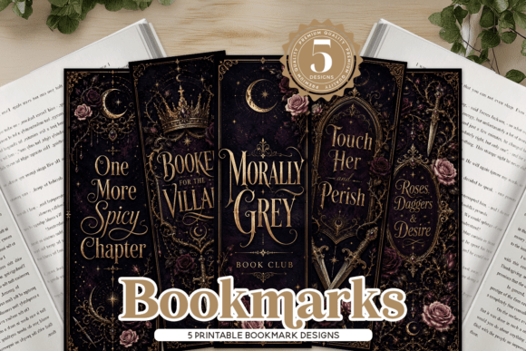 Download Dark Fantasy BookTok Bookmark Set of 5 - Booktok Collection