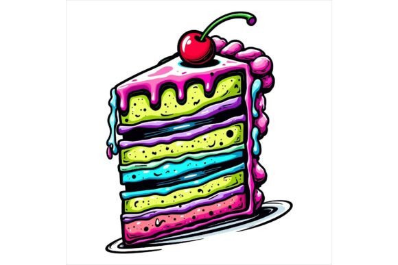 Download Retro Dessert Cake Vectors EPS - Premium Resources