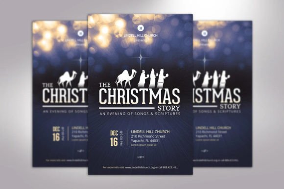 Download Blue Christmas Story Flyer Template Word - Story Collection